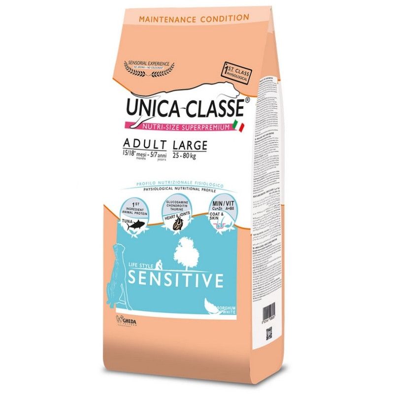 Hrana uscata Unica Classe caine Adult Mare Sensibil cu Ton, 12 kg