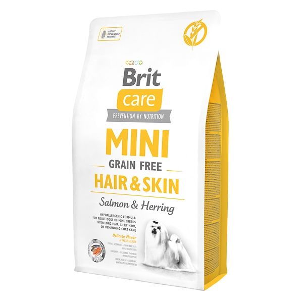 Brit Care Mini Grain Free Hair and Skin, 2 kg and imagine 2022