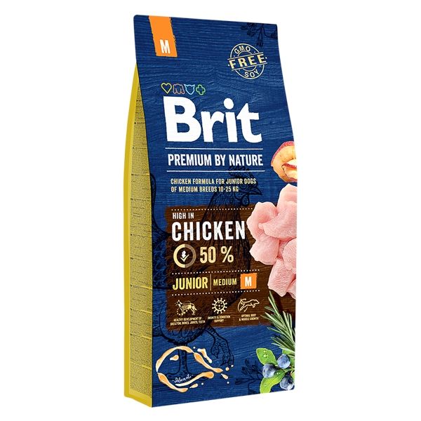 Brit Premium By Nature Junior Medium, 15 Kg