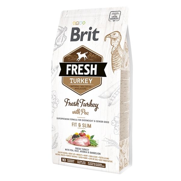 Brit Fresh Turkey and Pea Light Fit and Slim, 2.5 kg 2.5 imagine 2022