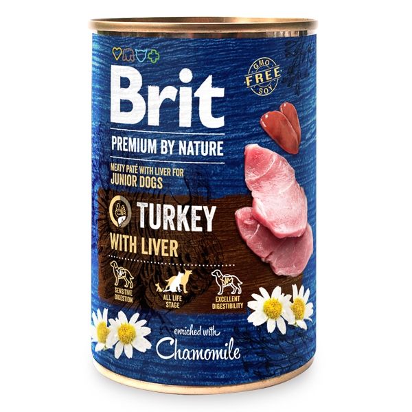 Brit Premium by Nature Junior Dogs, Turkey with Liver, 400 g