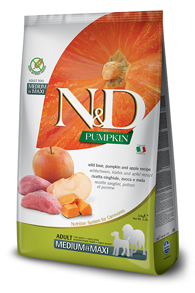 N&D Dog GF Boar & Apple Adult Medium, 2.5 Kg