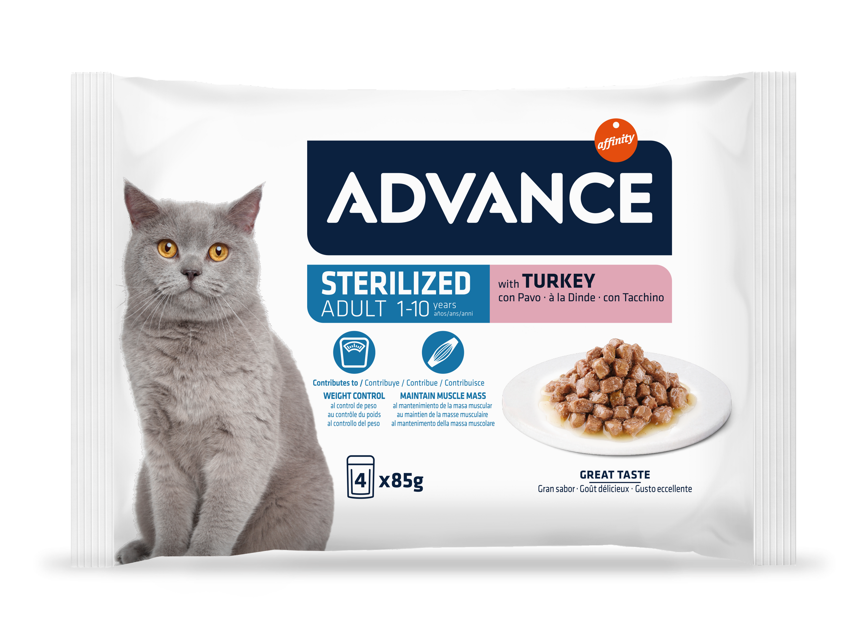 Advance Cat Wet Sterilized Curcan Multipack, 4×85 g 4x85