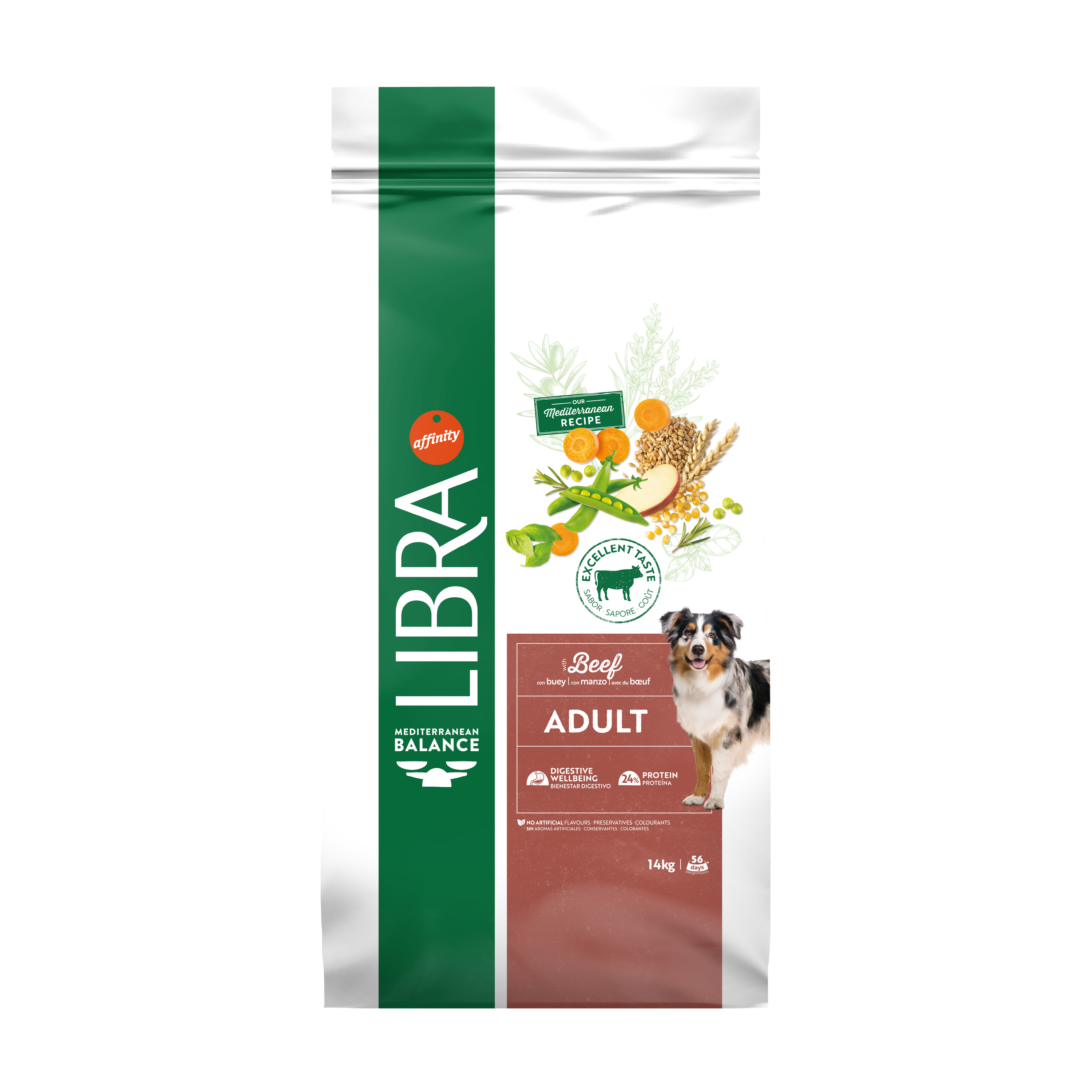 Hrana Uscata Caini Adulti, Libra Dog Adult Medium-Maxi, Vita, 14 kg