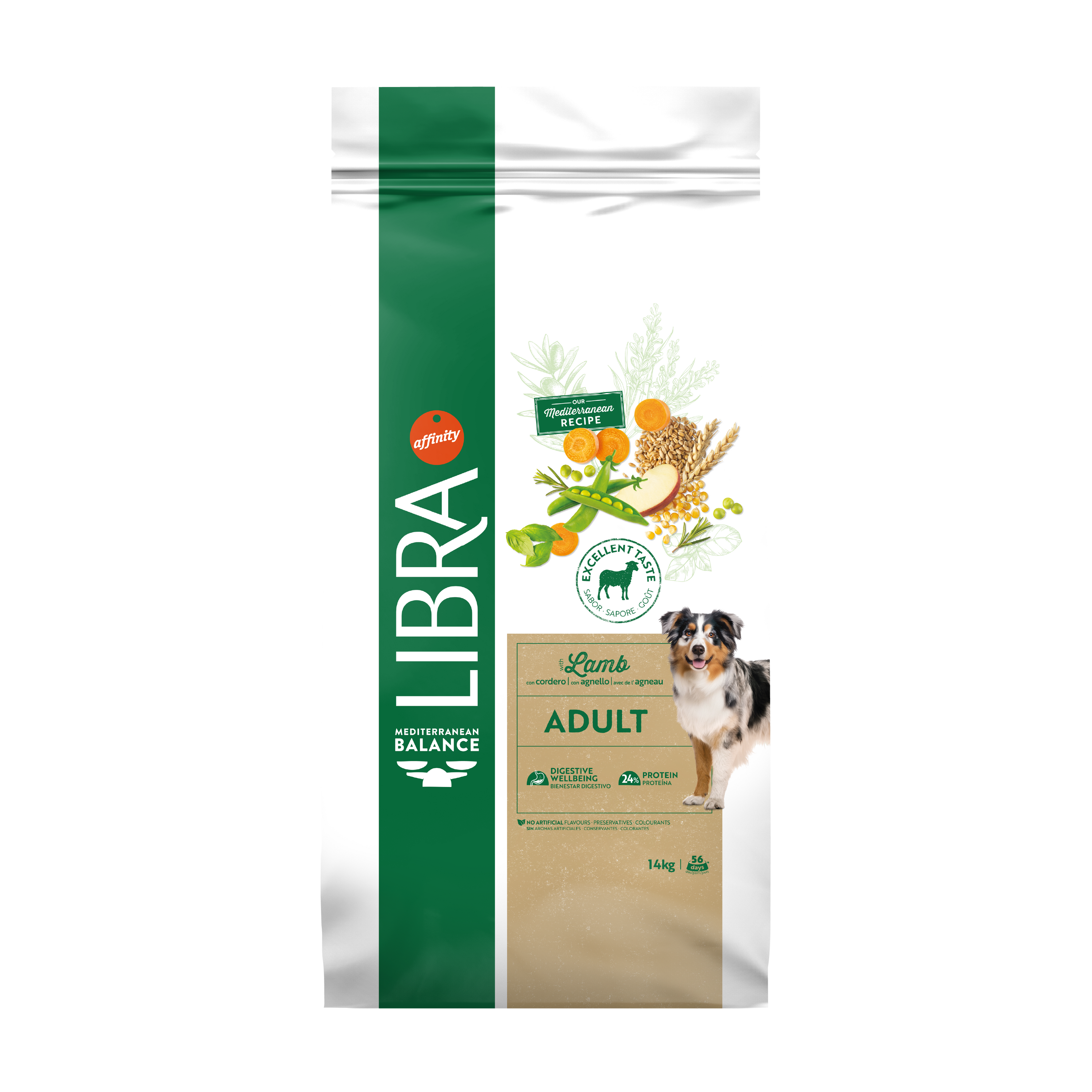 Hrana Uscata Caini Adulti, Libra Dog Adult Medium-Maxi, Miel, 14 kg
