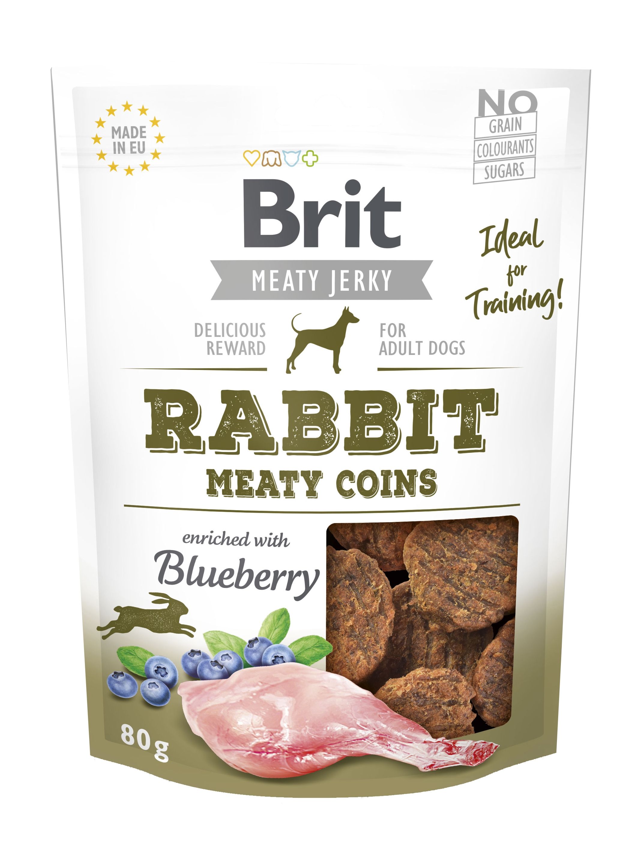 Brit Dog Jerky Rabbit Meaty Coins, 80 G