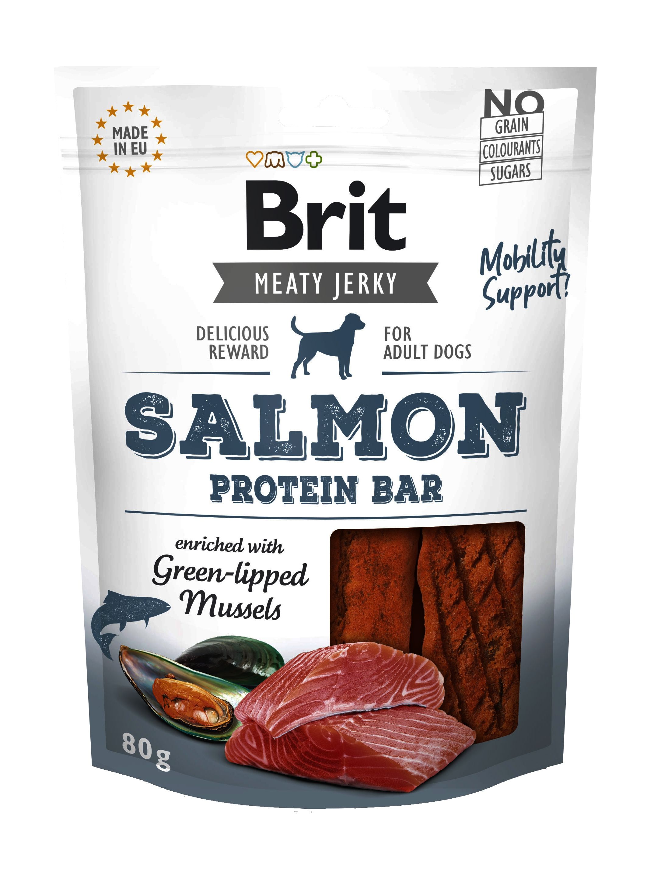 Brit Dog Jerky Salmon Protein Bar, 80 G