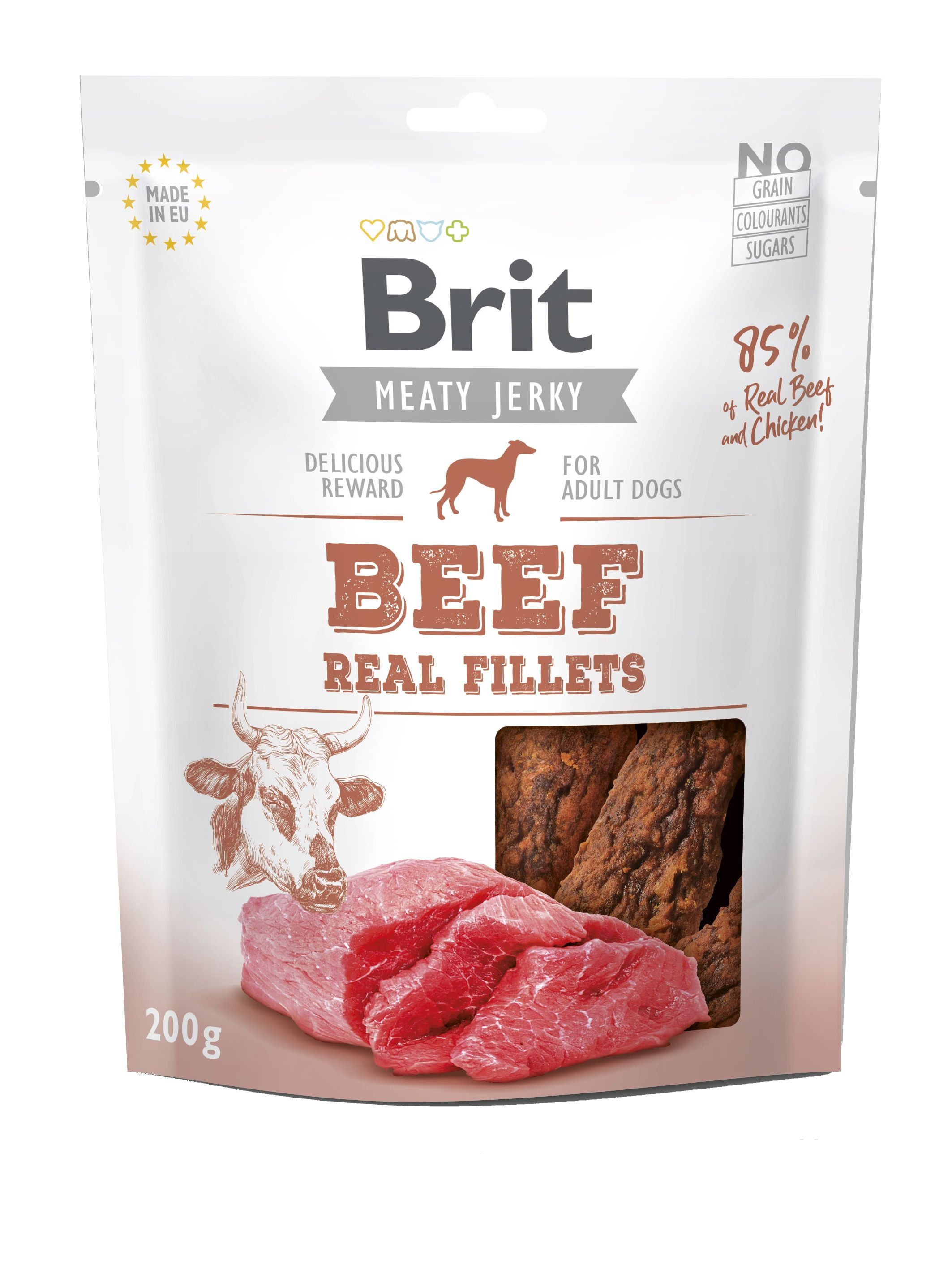 Brit Dog Jerky Beef Fillets, 200 g