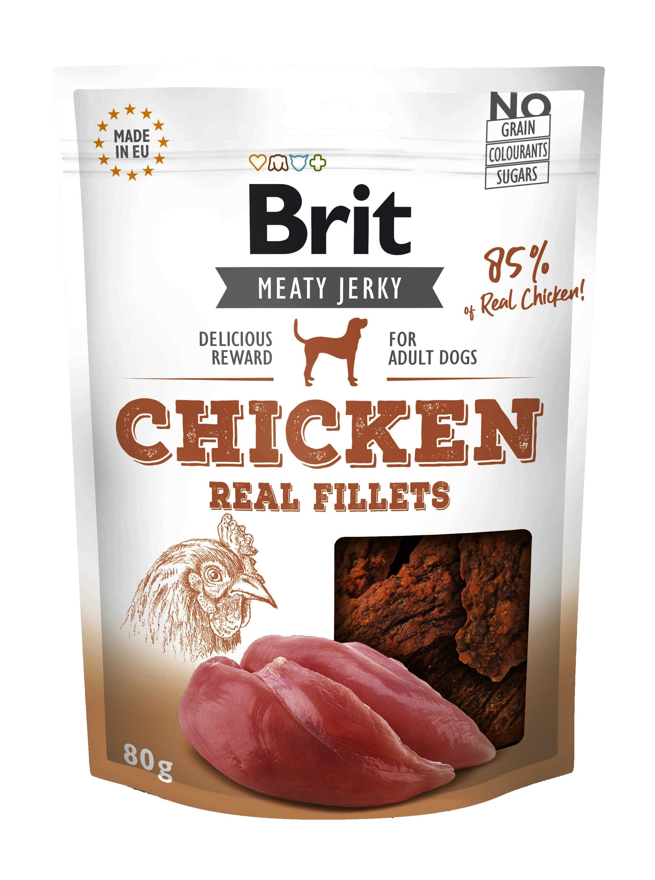 Brit Dog Jerky Chicken Fillets, 80 G