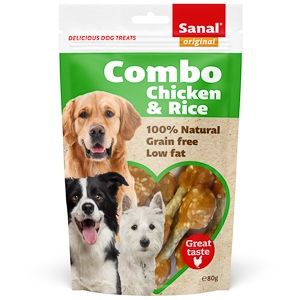 Sanal Dog Combo Chicken and Rice Doypack, 80 g and