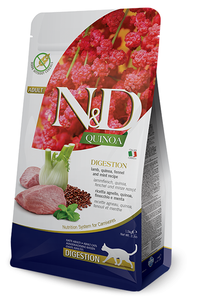 N&D Cat Digestion, Quinoa and Lamb, 1.5 kg 1.5 imagine 2022