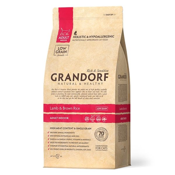 Grandorf Cat, Lamb & Brown Rice, Adult Indoor, 2 kg