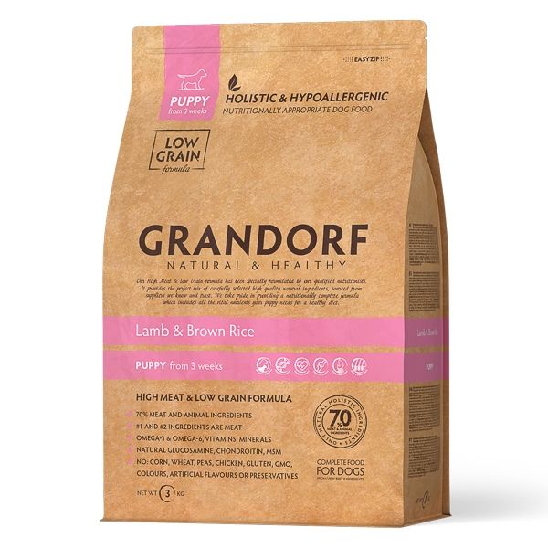 Grandorf Dog, Lamb & Brown Rice, Puppy, 3 kg