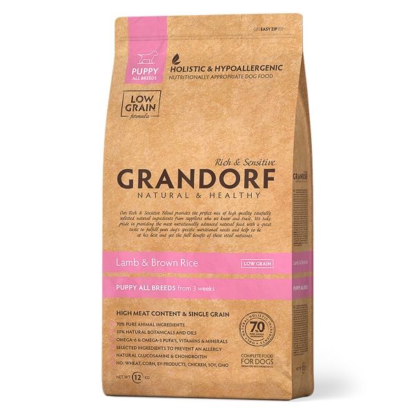 Grandorf Dog, Lamb & Brown Rice, Puppy, 12 kg