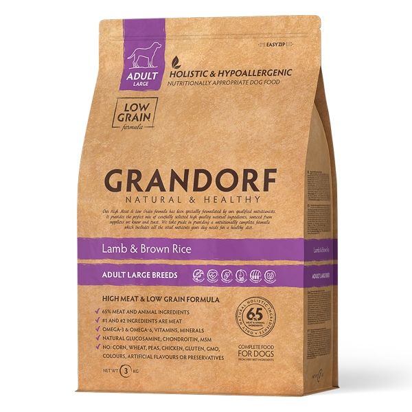 Grandorf Dog, Lamb & Brown Rice, Adult Large Breed, 3 kg