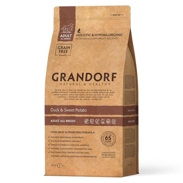 Grandorf Dog, Duck & Potato, Adult All Breeds, 1 kg