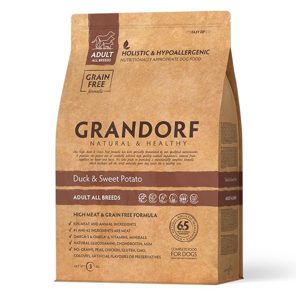 Grandorf Dog, Duck & Potato, Adult All Breeds, 3 kg