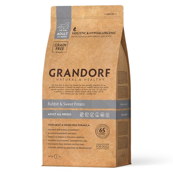 Grandorf Dog, Rabbit & Potato, Adult All Breeds, 1 kg