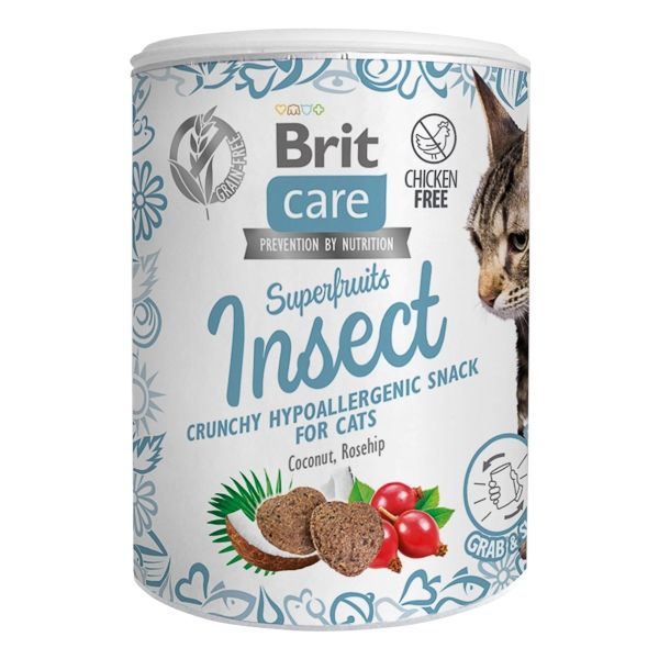 Brit Care Cat Snack Superfruits Insect, 100 g – termen de valabilitate: 21.06.2023 100 imagine 2022