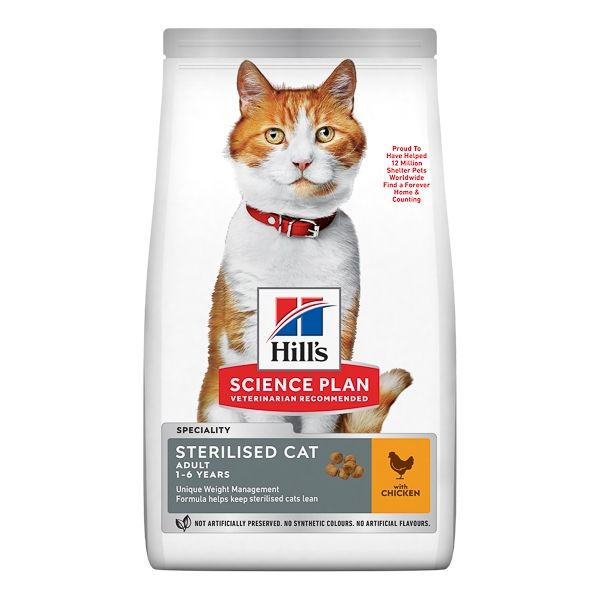 Hill’s SP Feline Adult Sterilised Chicken, 3 kg Adult imagine 2022