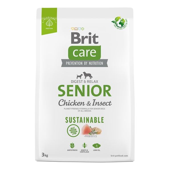 Brit Care Dog Sustainable Senior, 3 kg Hrana Uscata Caini 2023-09-29