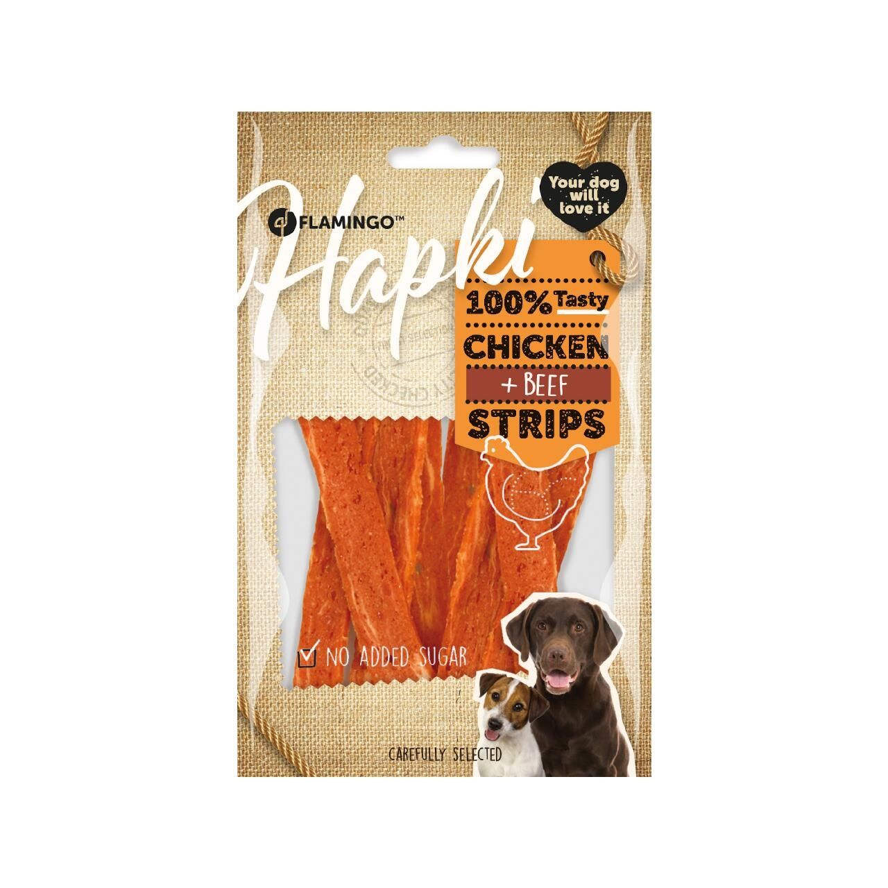 Recompense Caini, Flamingo Hapki Fileuri cu Pui si Vita, 85 g
