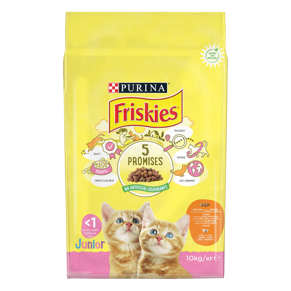 Friskies Pisica Junior cu Pui, Lapte si Legume, 2.4 kg