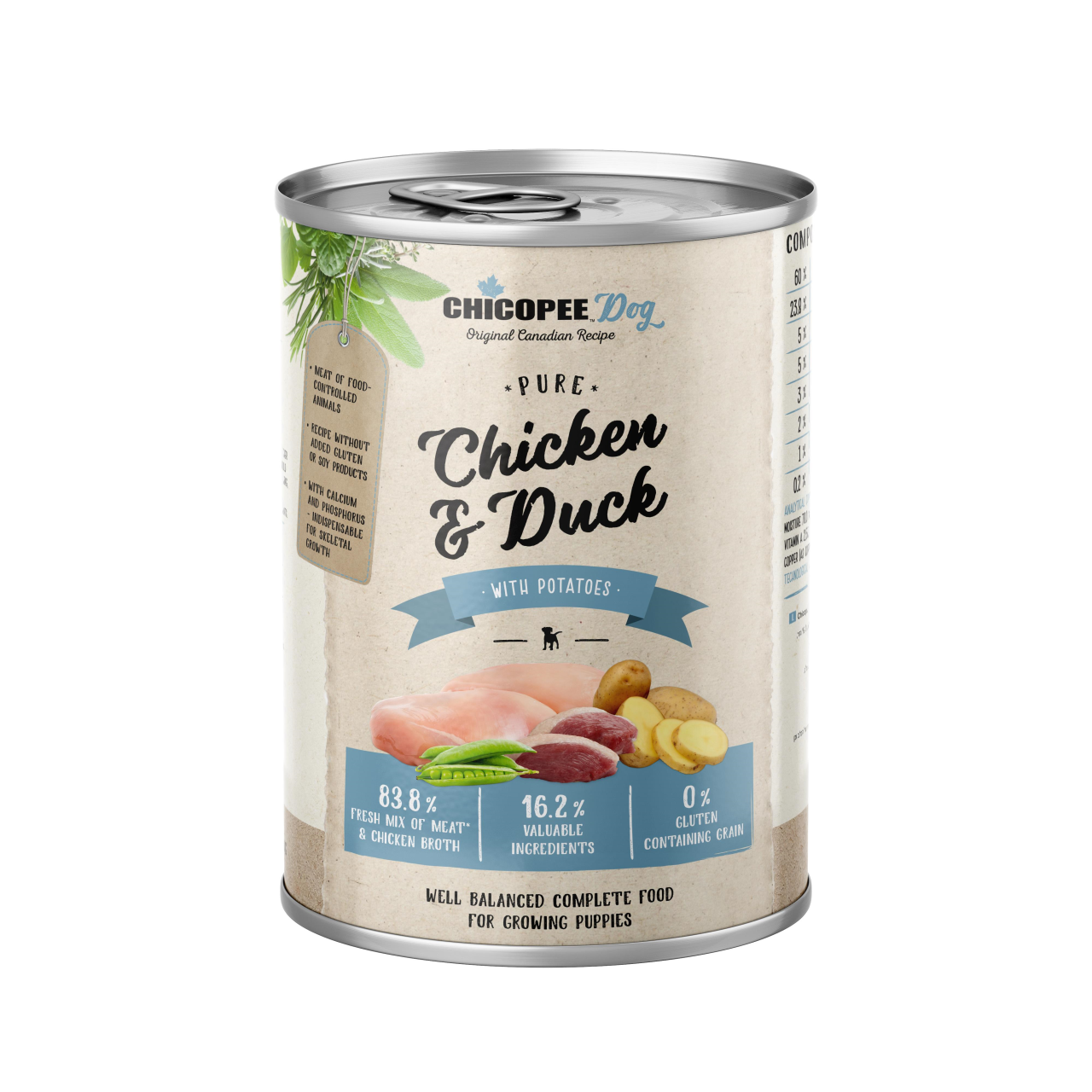 Hrana Umeda Catelusi, Chicopee Pure Chicken & Duck, Puppies, 400 g