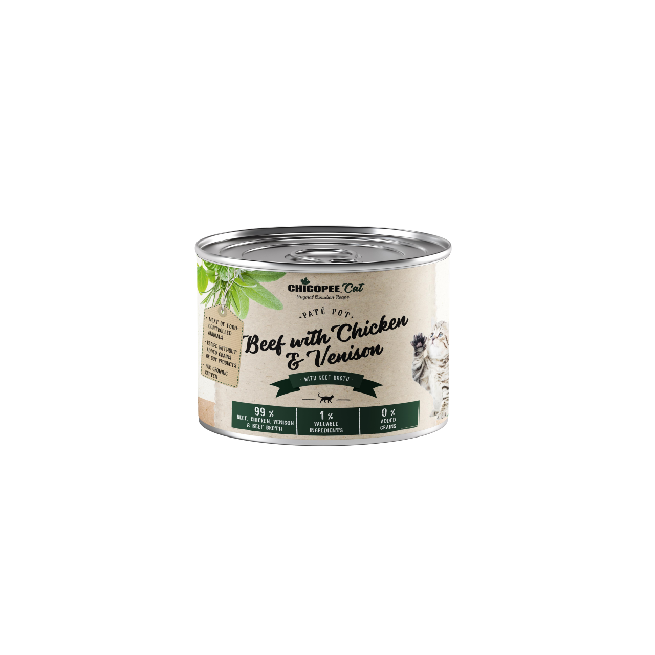 Hrana Umeda Pisoi, Chicopee Beef with Chicken & Venison, Kitten, 195 g