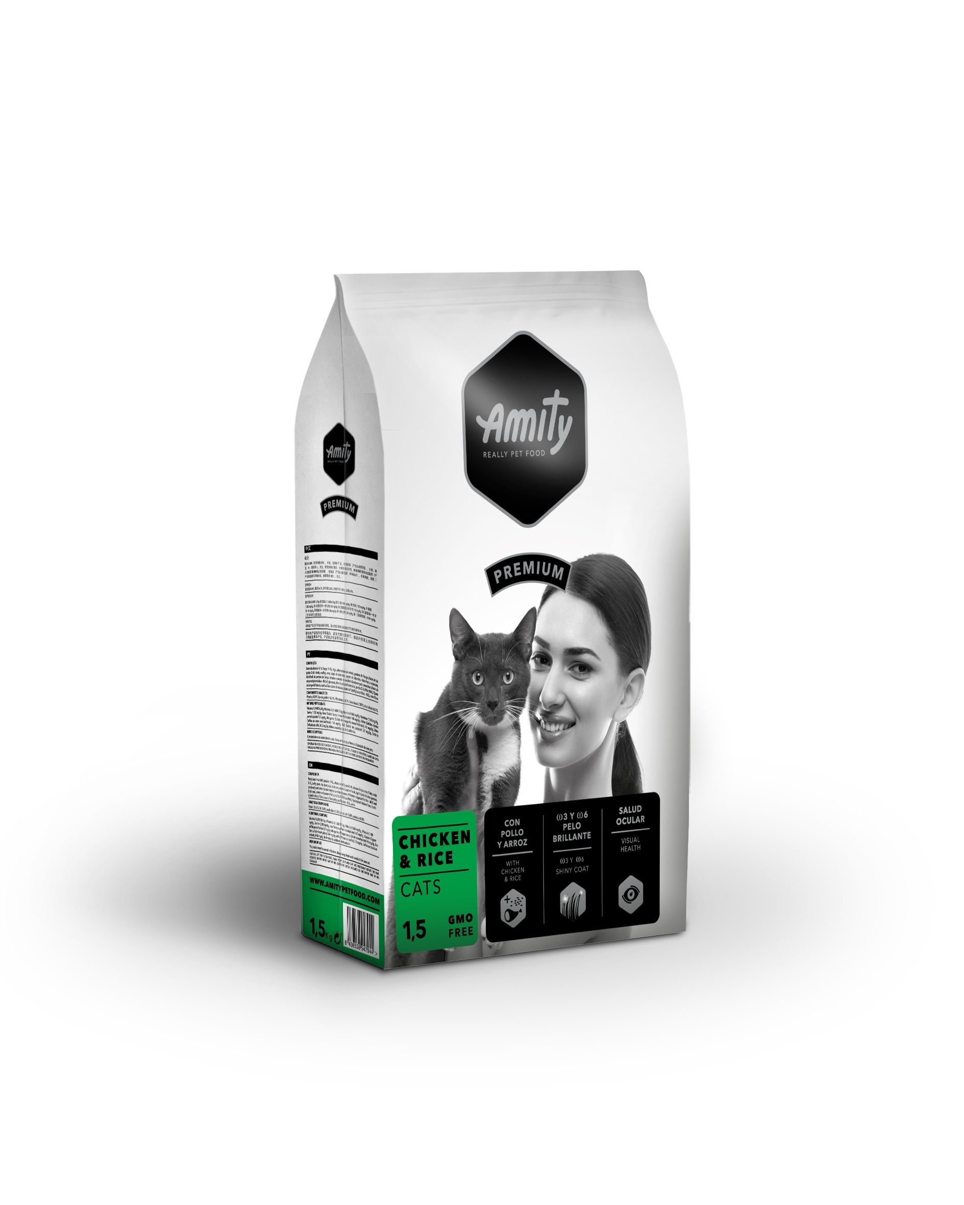 Hrana Uscata Pisici, Amity Premium Cats, Pui si Orez, 1.5 kg