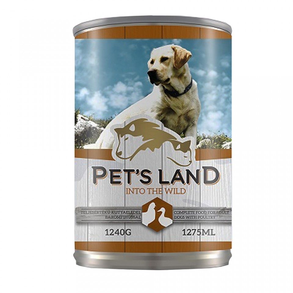 Pet\'s Land Dog, carne de pasare, 1240 g