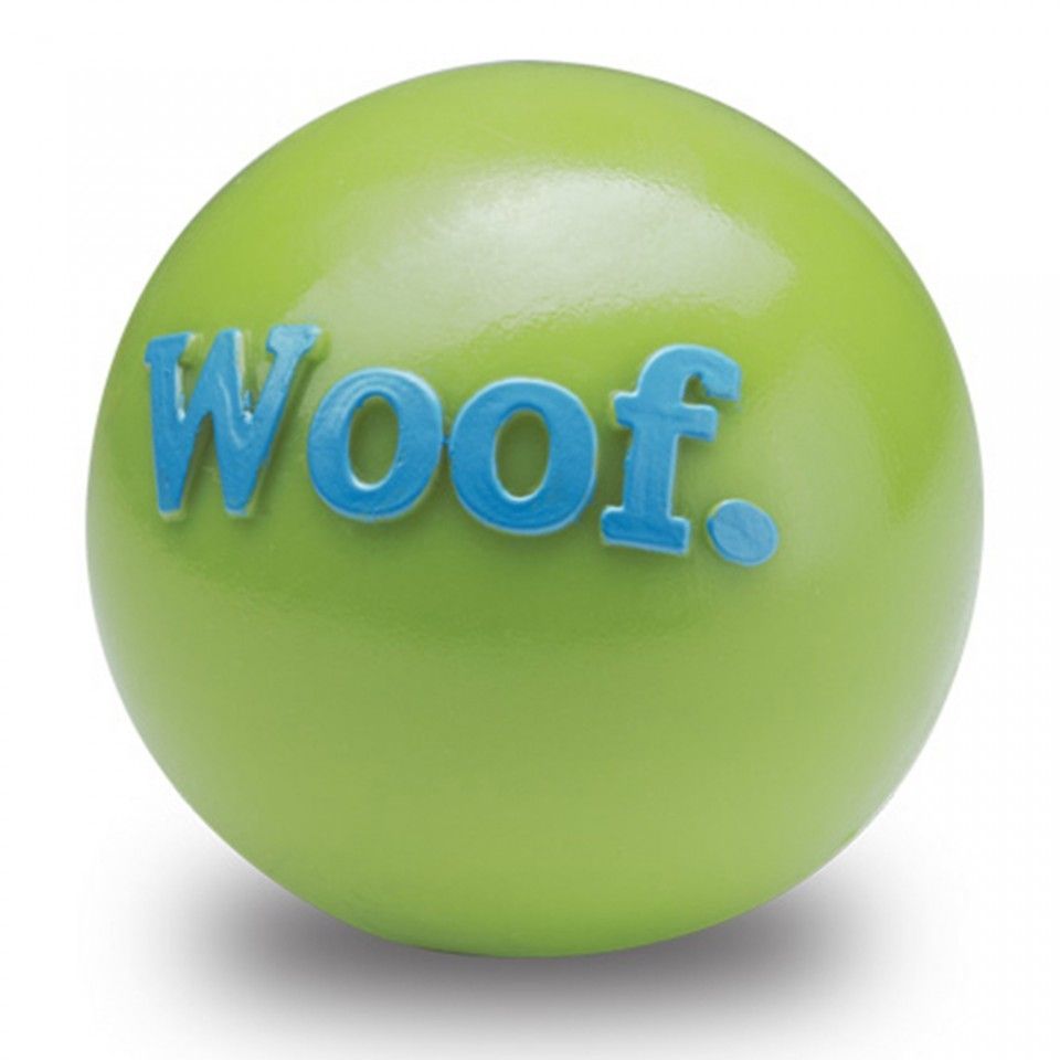 Jucarie minge PlanetDog Orbee Woof, 8 cm, verde Cauciuc