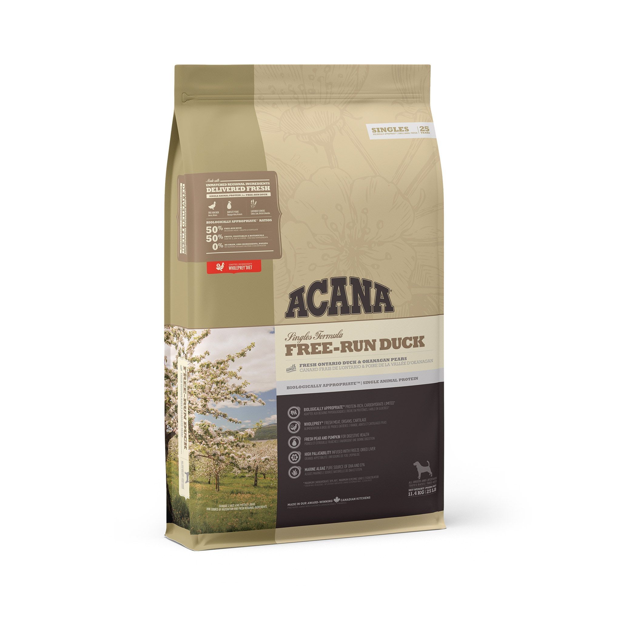 Acana Dog Free Run Duck, Rata & Pere, 11.4 kg