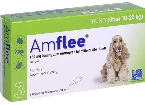 Amflee Dog 3 Pipete x 134 mg – M (10-20 kg) (10-20 imagine 2022