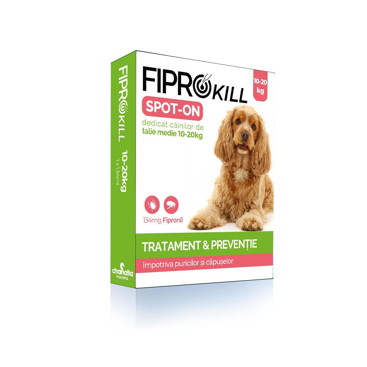 Antiparazitar Extern Pentru Caine 10-20 Kg Fiprokill Dog “M” 134 Mg Spot-on 3 Pip/ Cut