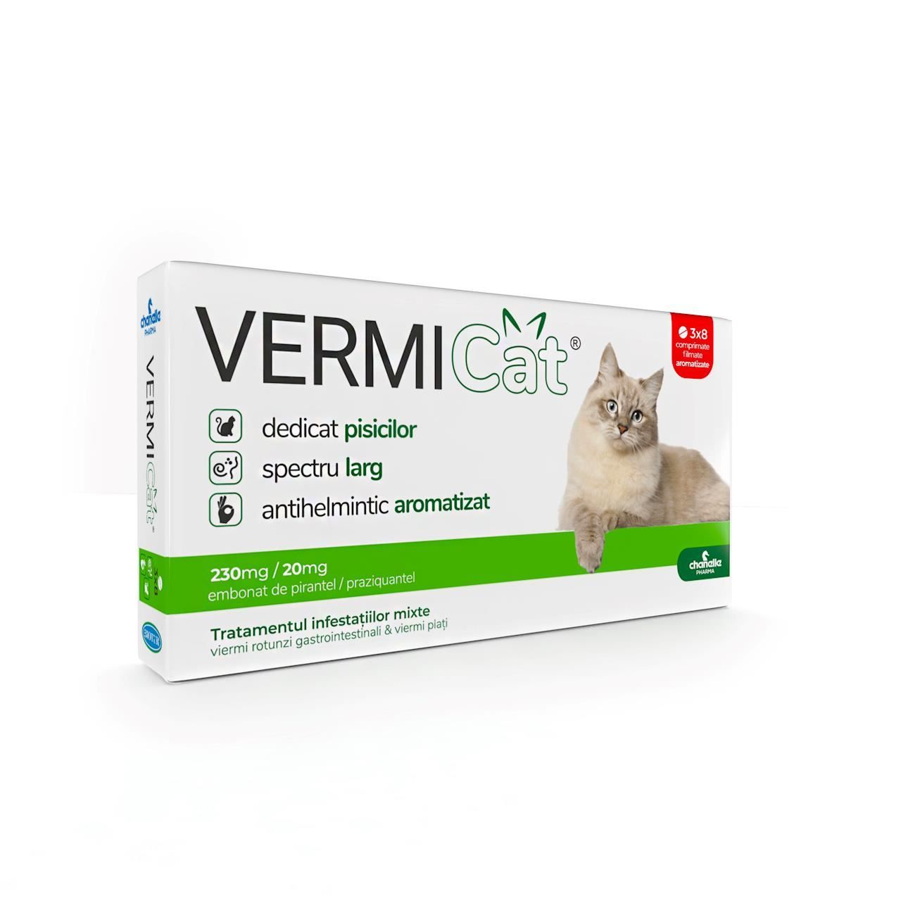 Antiparazitar Intern Pentru Pisici Vermicat, 24 tablete Antiparazitar imagine 2022