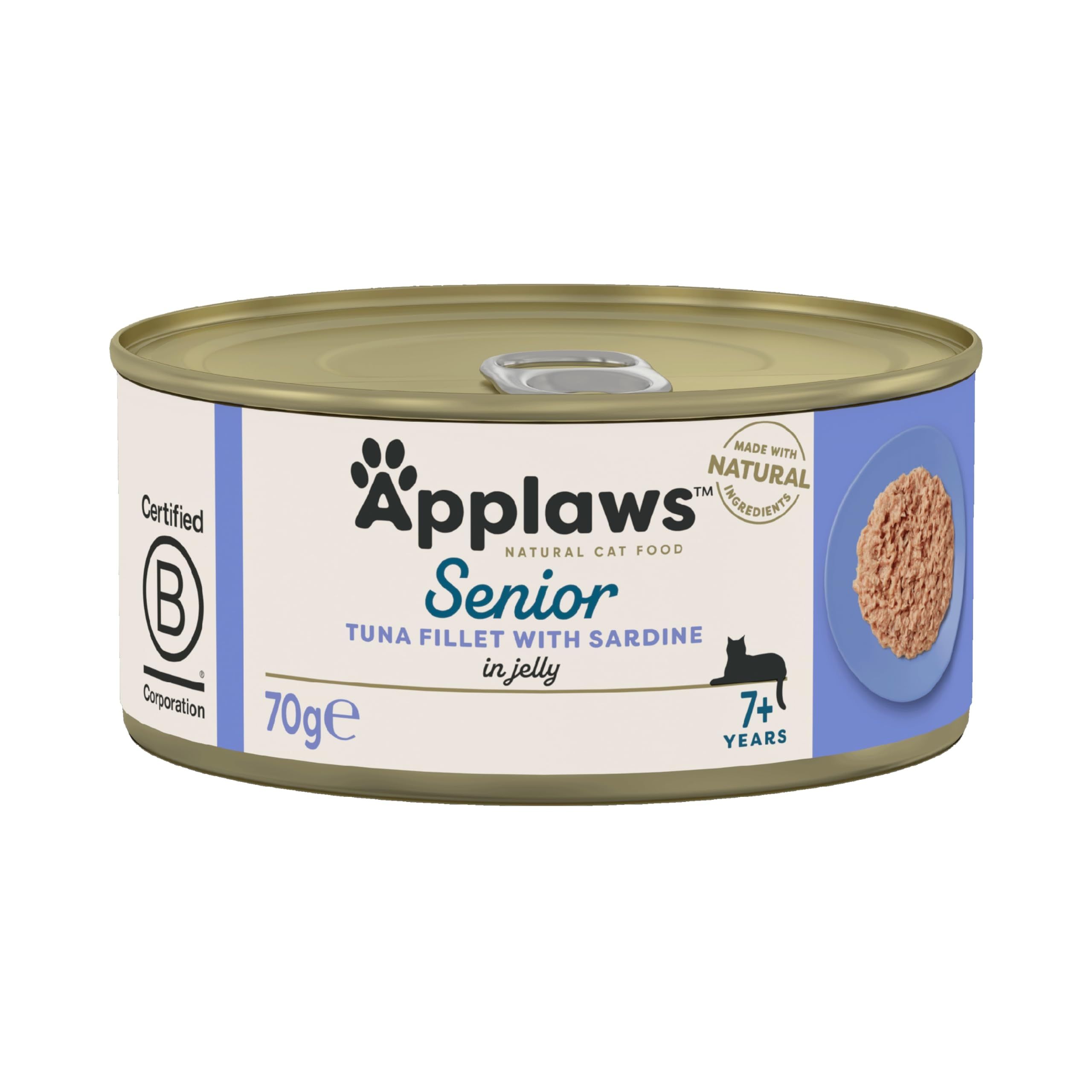 Applaws Senior Tuna Fillet with Sardine, conserva, 70 g