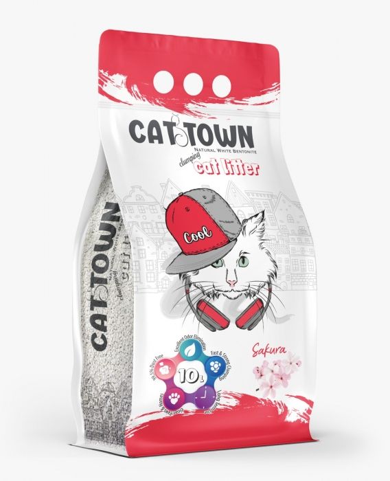 Asternut Igienic Cat Town Sakura pentru Pisici, 10 L