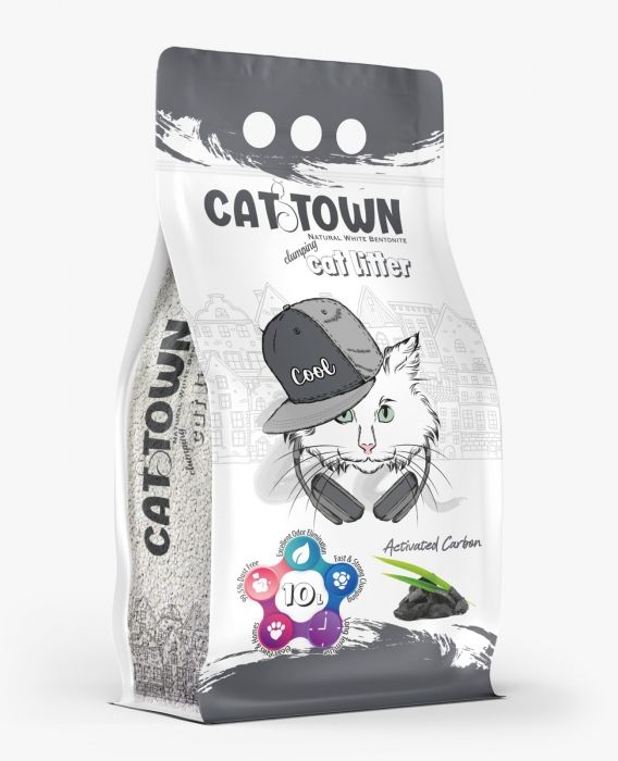 Asternut Igienic Cat Town Carbon Activ pentru Pisici, 10 L