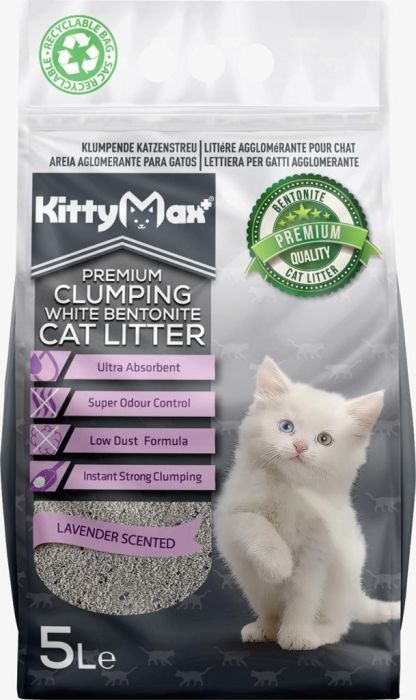 Asternut Igienic Premium KittyMax Lavander pentru Pisici, 5 L