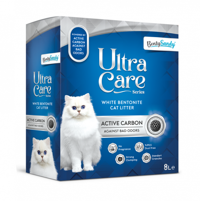 Asternut Igienic Ultra Care Carbon Activ pentru Pisici, 8 L