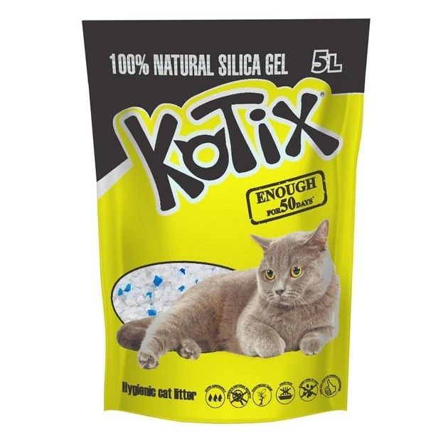 Asternut igienic pentru pisici, silicat, Kotix Normal, 5 L/ 2 kg