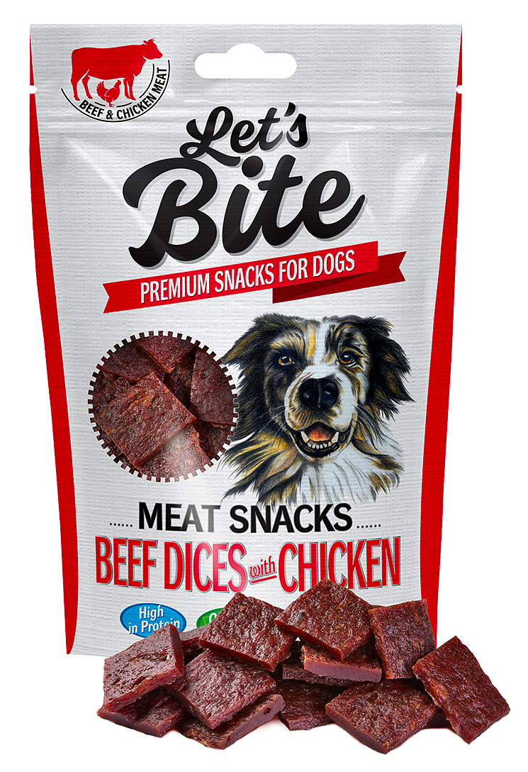 Brit Let’s Bite Meat Snacks Beef Dices With Chicken, 80 g Delicii-Caini 2023-09-26