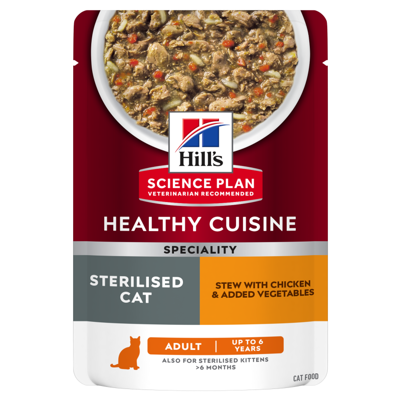 Hill’s SP Feline Adult Sterilised Chicken & Vegetables Stew, 80 g Adult imagine 2022
