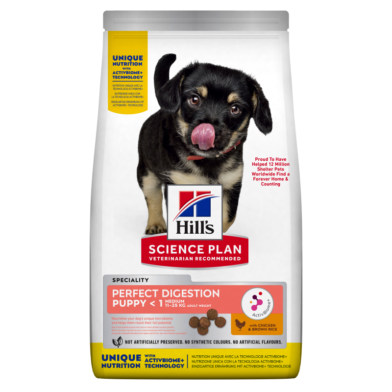 Hill’s SP Canine Puppy Medium Perfect Digestion, 14 kg câini imagine 2022