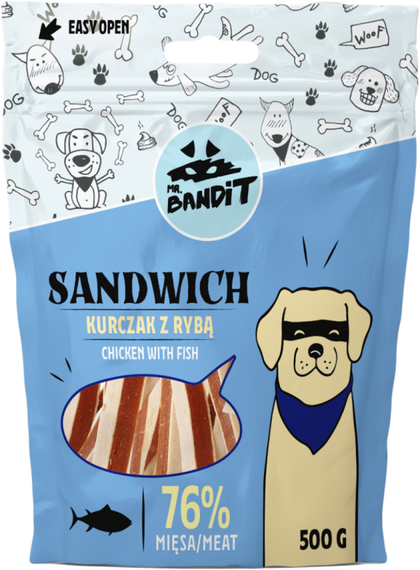 Mr. Bandit Sandwich, Pui Cu Peste, 500 g 500