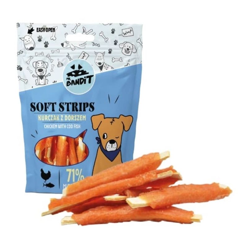 Mr. Bandit Soft Strips, Pui Si Cod, 500 g