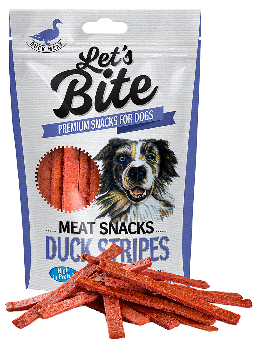 Brit Let’s Bite Meat Snacks Duck Stripes, 80 g Delicii-Caini 2023-09-26