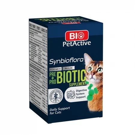 Bio Petactive Synbioflora Preprobiotics Pentru Pisici, 60 Tablete