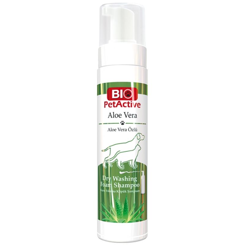 Sampon uscat, Bio PetActive Aloe Vera Dry Washing Foam Shampoo, 200 ml 200